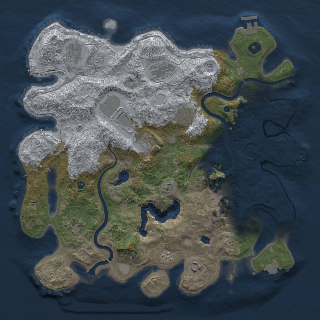 Rust Map: Procedural Map, Size: 4000, Seed: 90441086, 15 Monuments