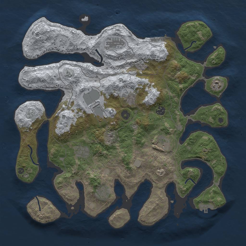 Rust Map: Procedural Map, Size: 4000, Seed: 90441086, 18 Monuments