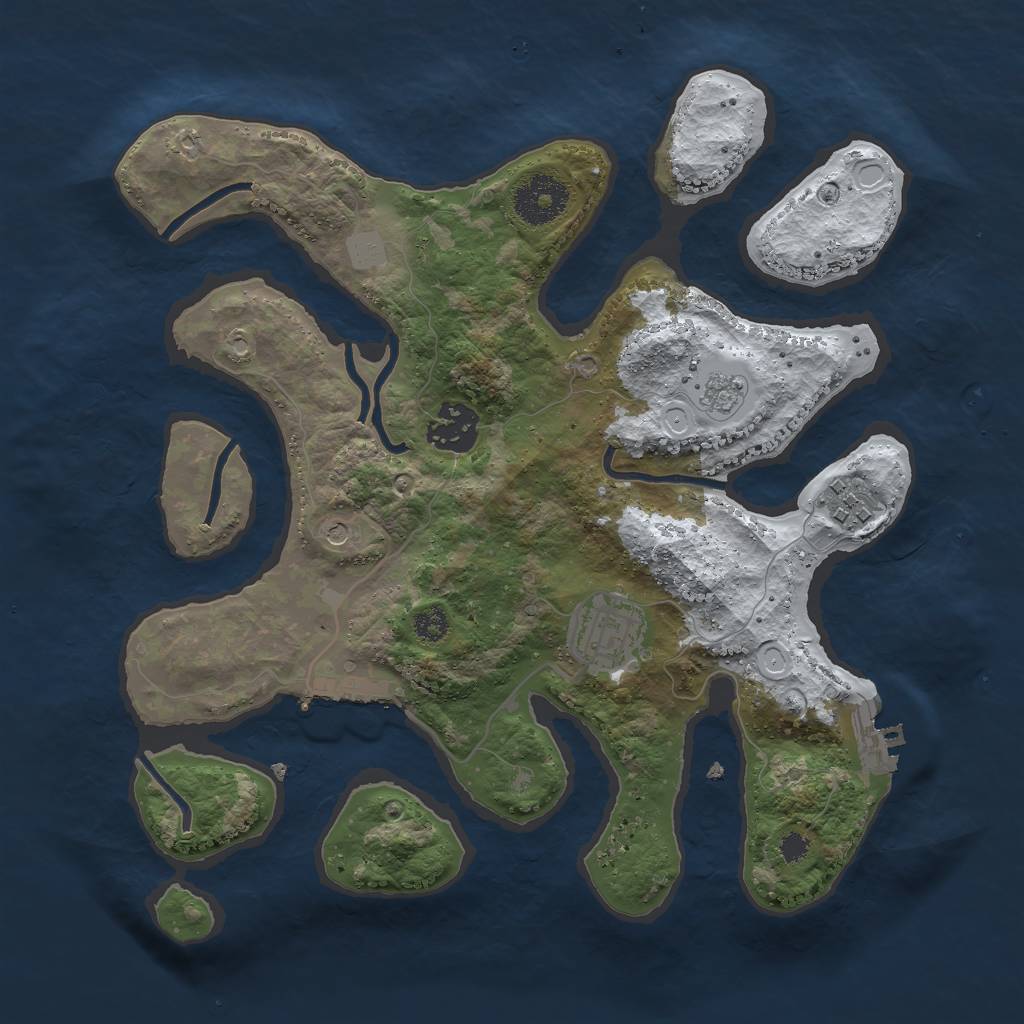 Rust Map: Procedural Map, Size: 3000, Seed: 140376, 12 Monuments