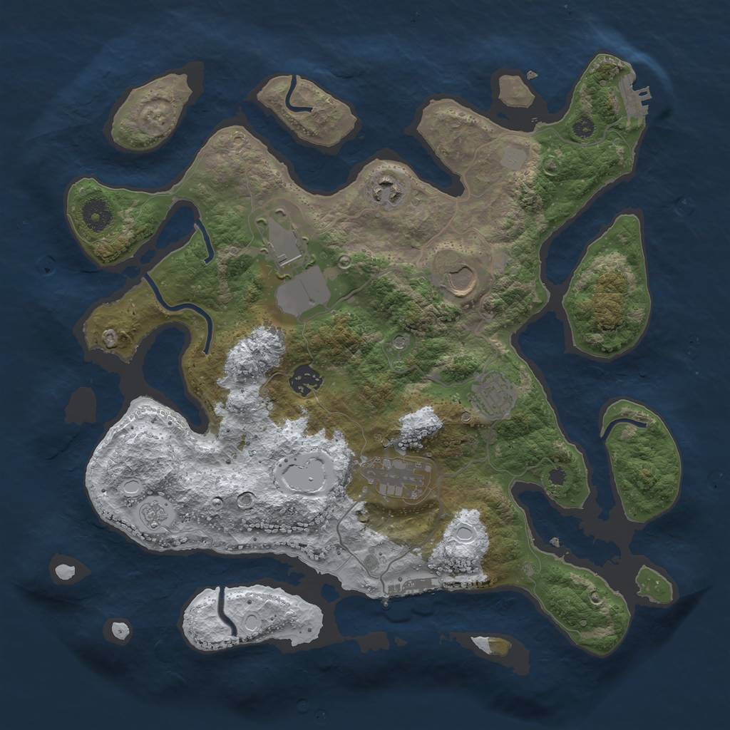 Rust Map: Procedural Map, Size: 3600, Seed: 1778282602, 15 Monuments