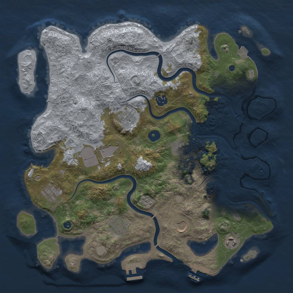 Rust Map: Procedural Map, Size: 3800, Seed: 65235897, 15 Monuments