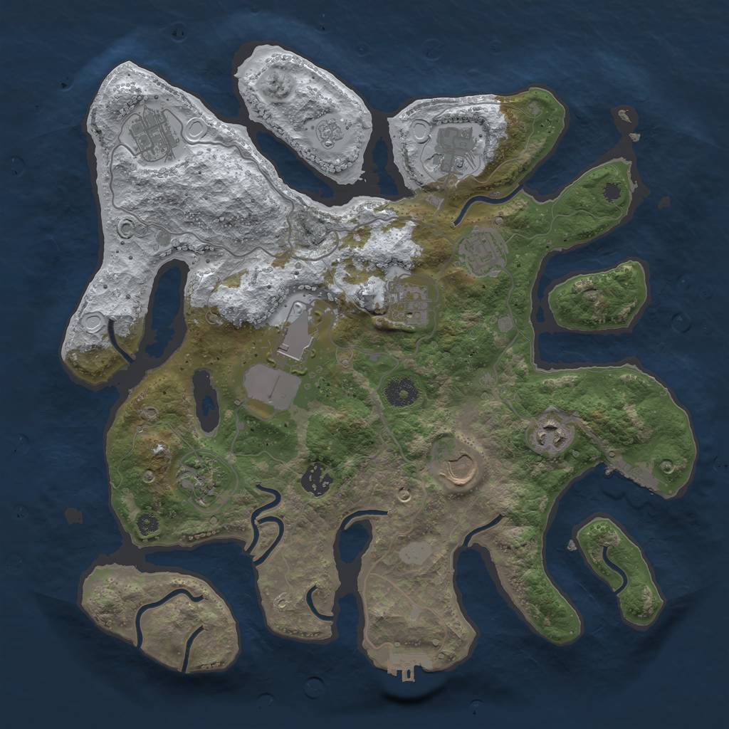 Rust Map: Procedural Map, Size: 3550, Seed: 426440, 17 Monuments