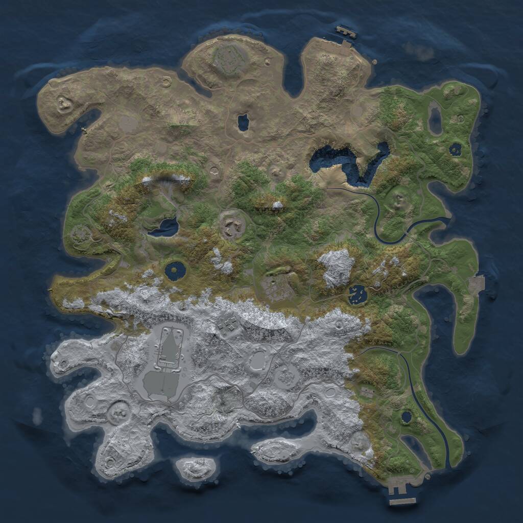 Rust Map: Procedural Map, Size: 4000, Seed: 3058487, 12 Monuments