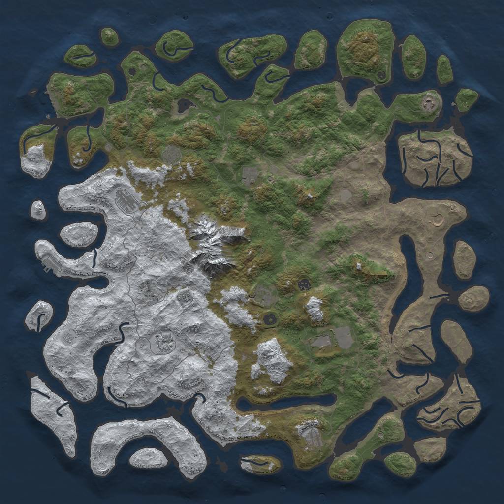 Rust Map: Procedural Map, Size: 6000, Seed: 292010667, 20 Monuments