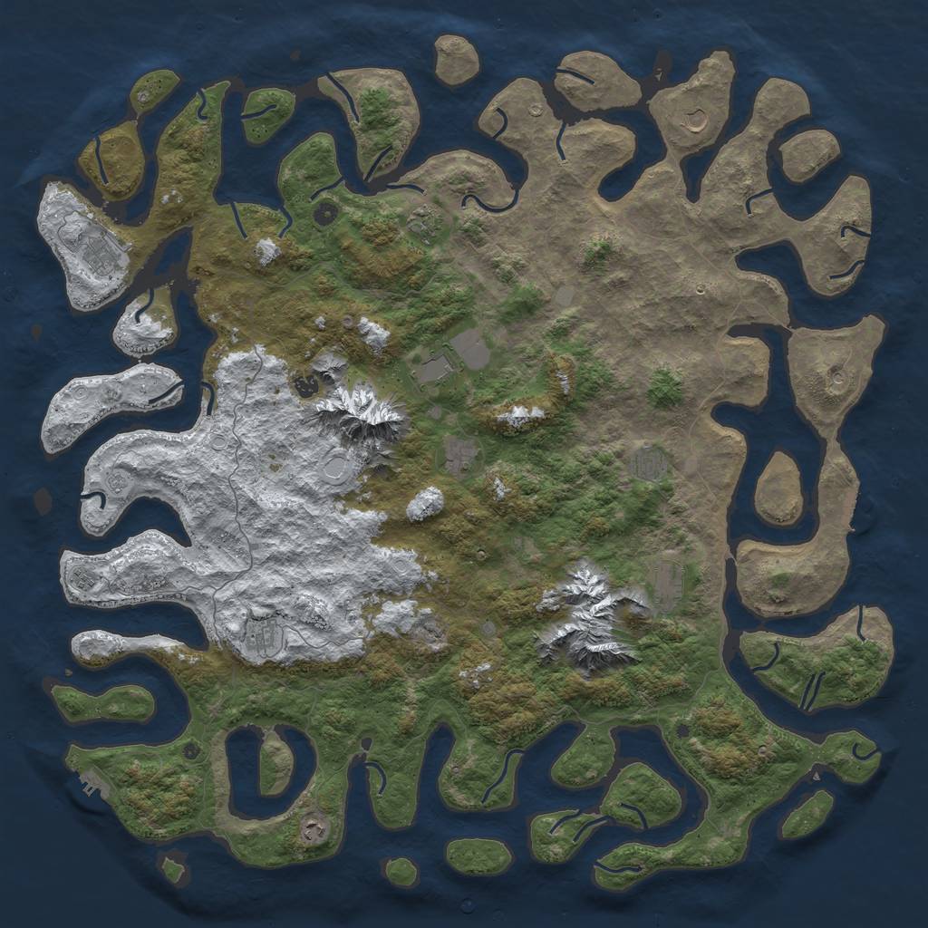 Rust Map: Procedural Map, Size: 6000, Seed: 768986301, 20 Monuments