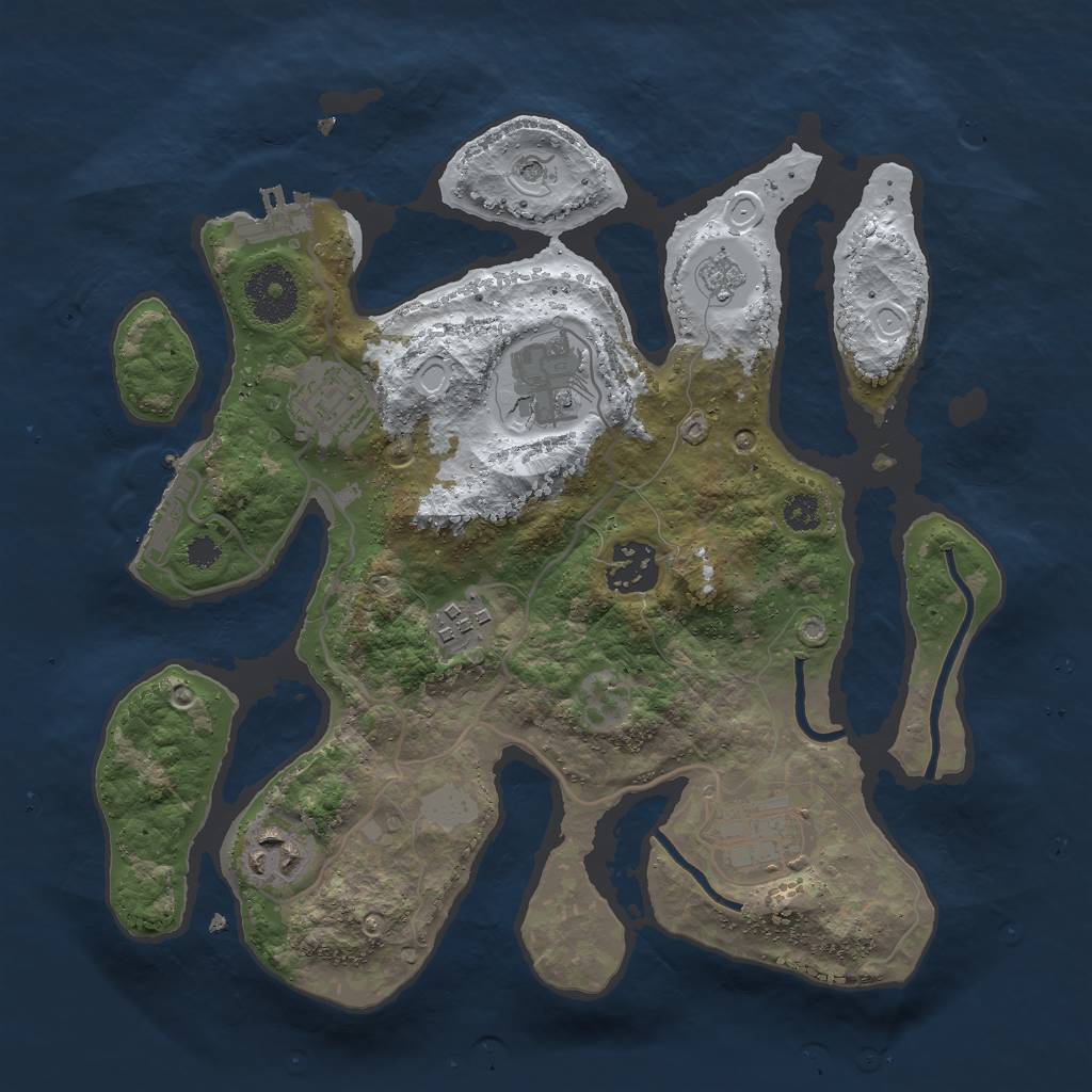 Rust Map: Procedural Map, Size: 3000, Seed: 969004, 15 Monuments