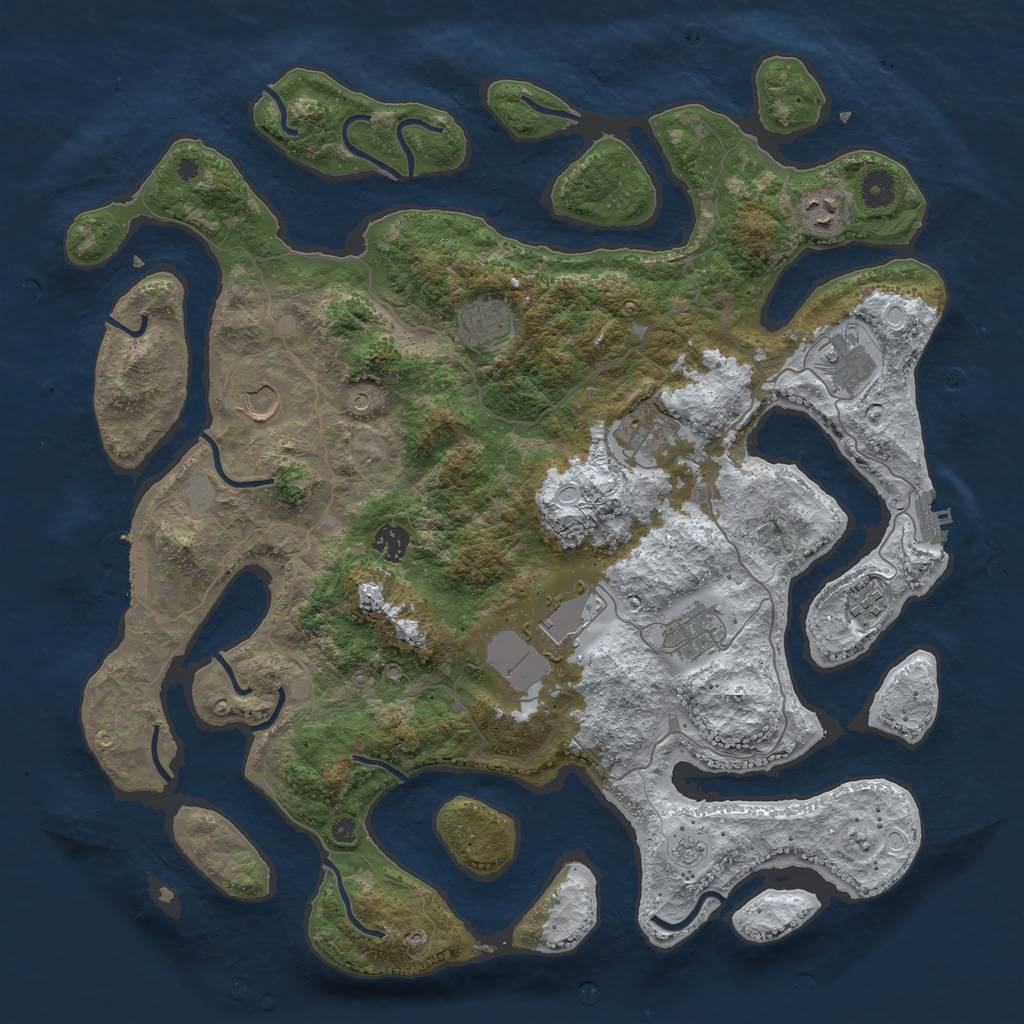 Rust Map: Procedural Map, Size: 4250, Seed: 13216, 18 Monuments