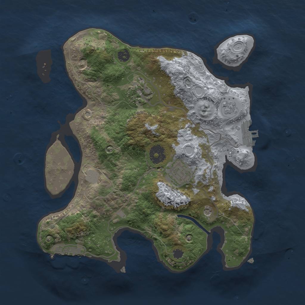 Rust Map: Procedural Map, Size: 2600, Seed: 75912, 9 Monuments