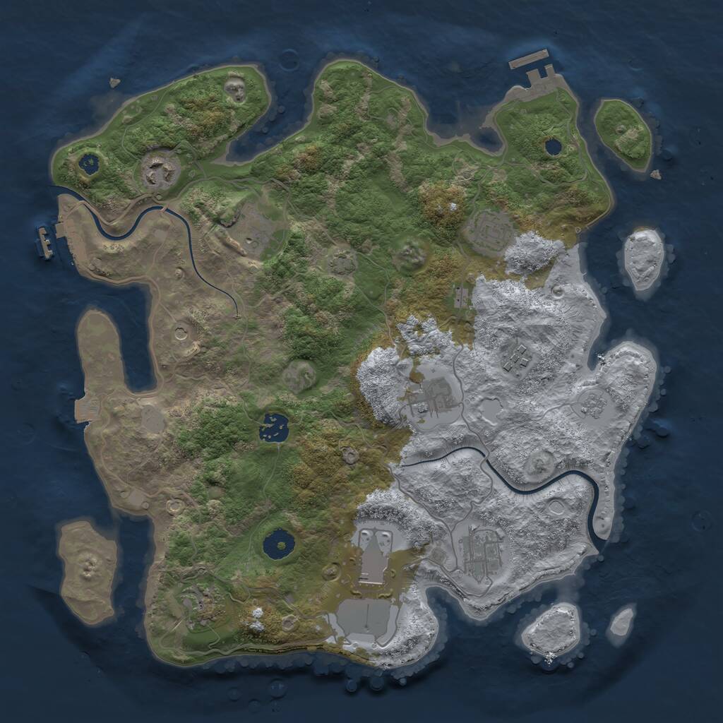 Rust Map: Procedural Map, Size: 3600, Seed: 1773276178, 15 Monuments