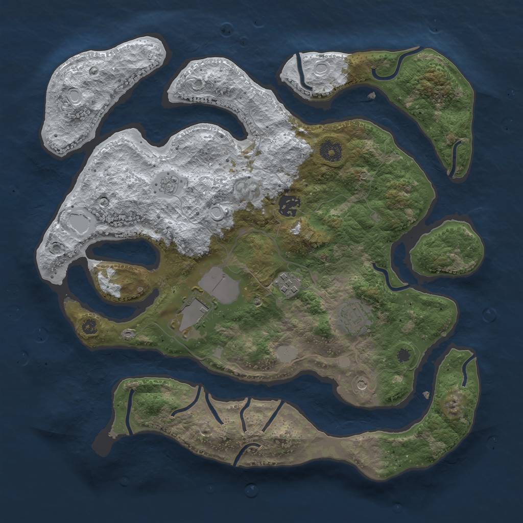 Rust Map: Procedural Map, Size: 3500, Seed: 88286, 11 Monuments