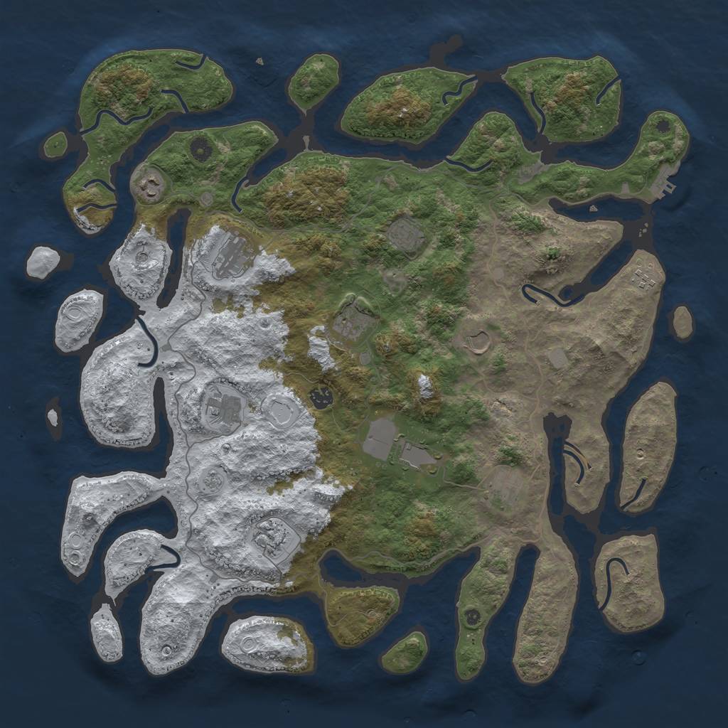 Rust Map: Procedural Map, Size: 4800, Seed: 2110469955, 19 Monuments