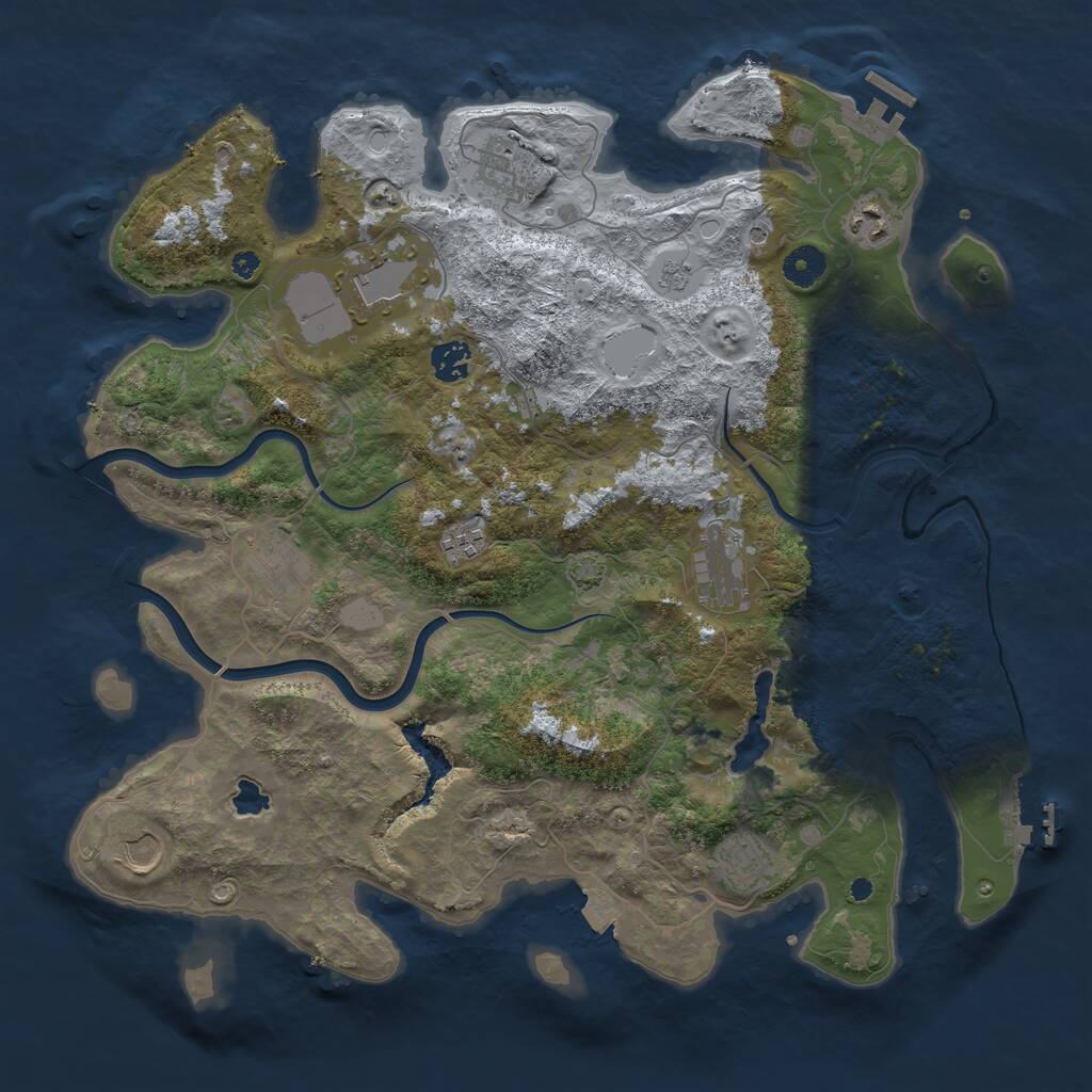 Rust Map: Procedural Map, Size: 4000, Seed: 50158932, 15 Monuments