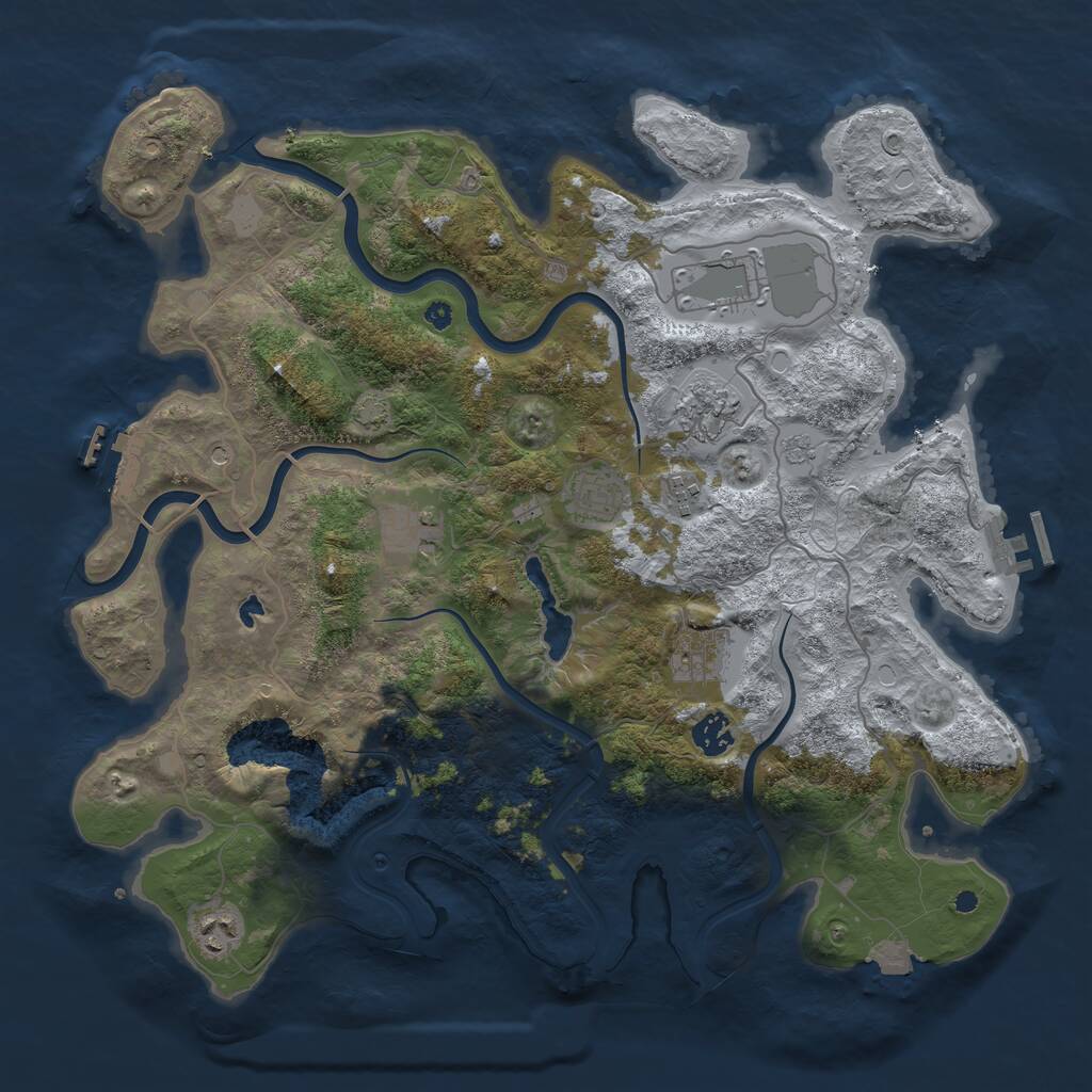 Rust Map: Procedural Map, Size: 4000, Seed: 2832762, 14 Monuments