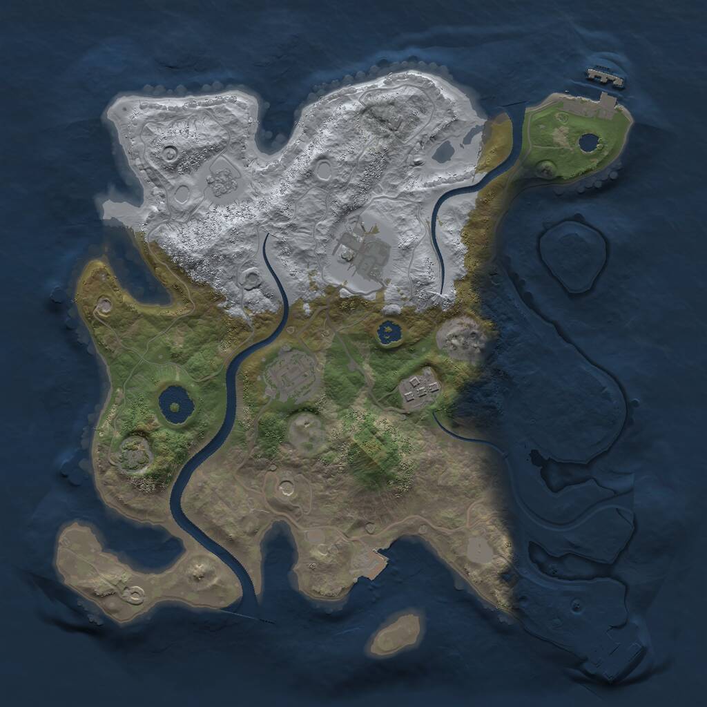 Rust Map: Procedural Map, Size: 3000, Seed: 953186, 9 Monuments