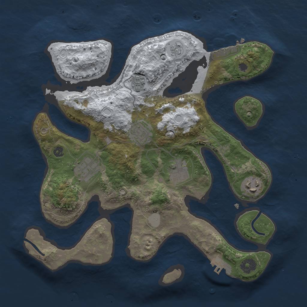 Rust Map: Procedural Map, Size: 3000, Seed: 953186, 13 Monuments