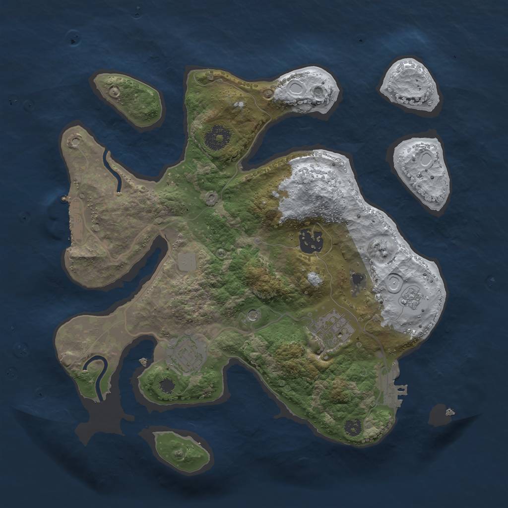 Rust Map: Procedural Map, Size: 3000, Seed: 133769420, 12 Monuments