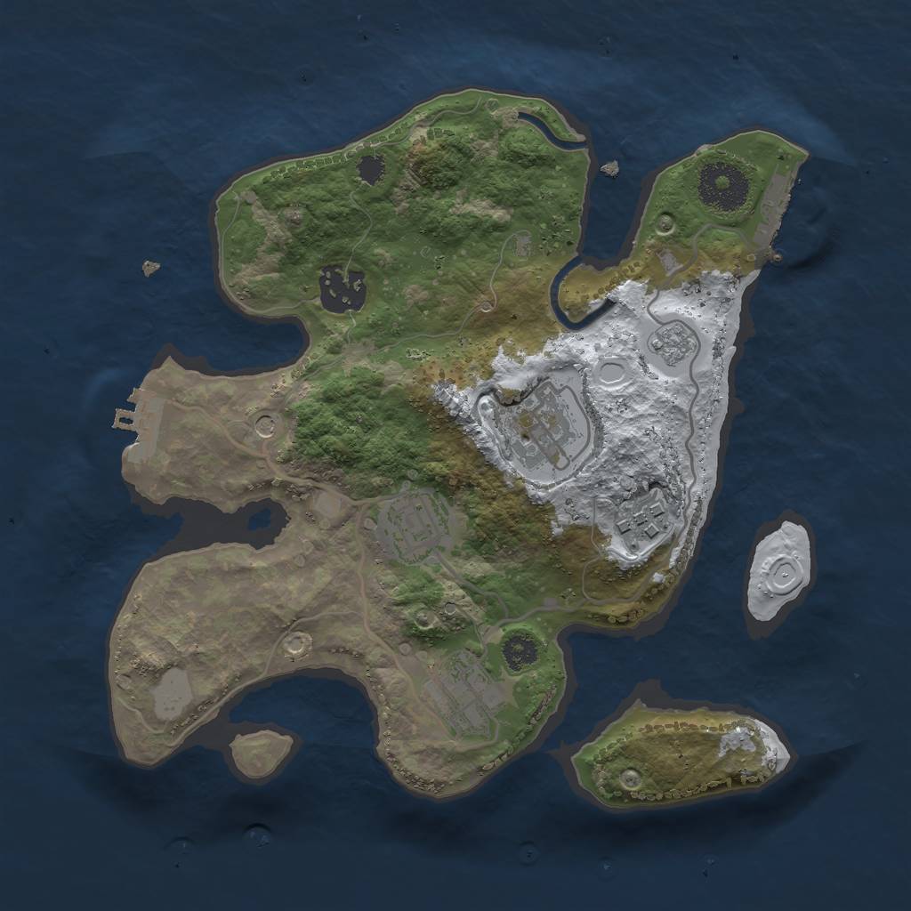 Rust Map: Procedural Map, Size: 2750, Seed: 2130179397, 14 Monuments