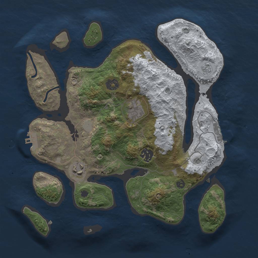 Rust Map: Procedural Map, Size: 3000, Seed: 88776, 12 Monuments