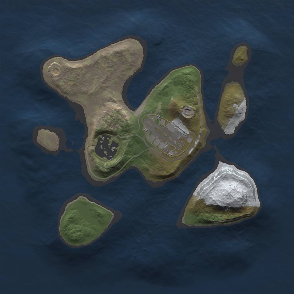 Rust Map: Barren, Size: 1900, Seed: 40572410, 4 Monuments