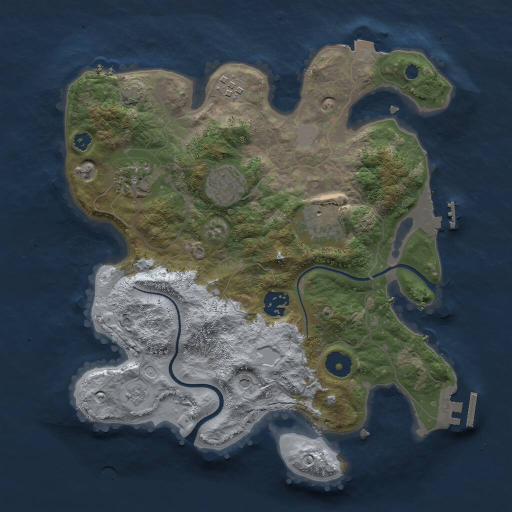 Rust Map: Procedural Map, Size: 3000, Seed: 48488181, 11 Monuments