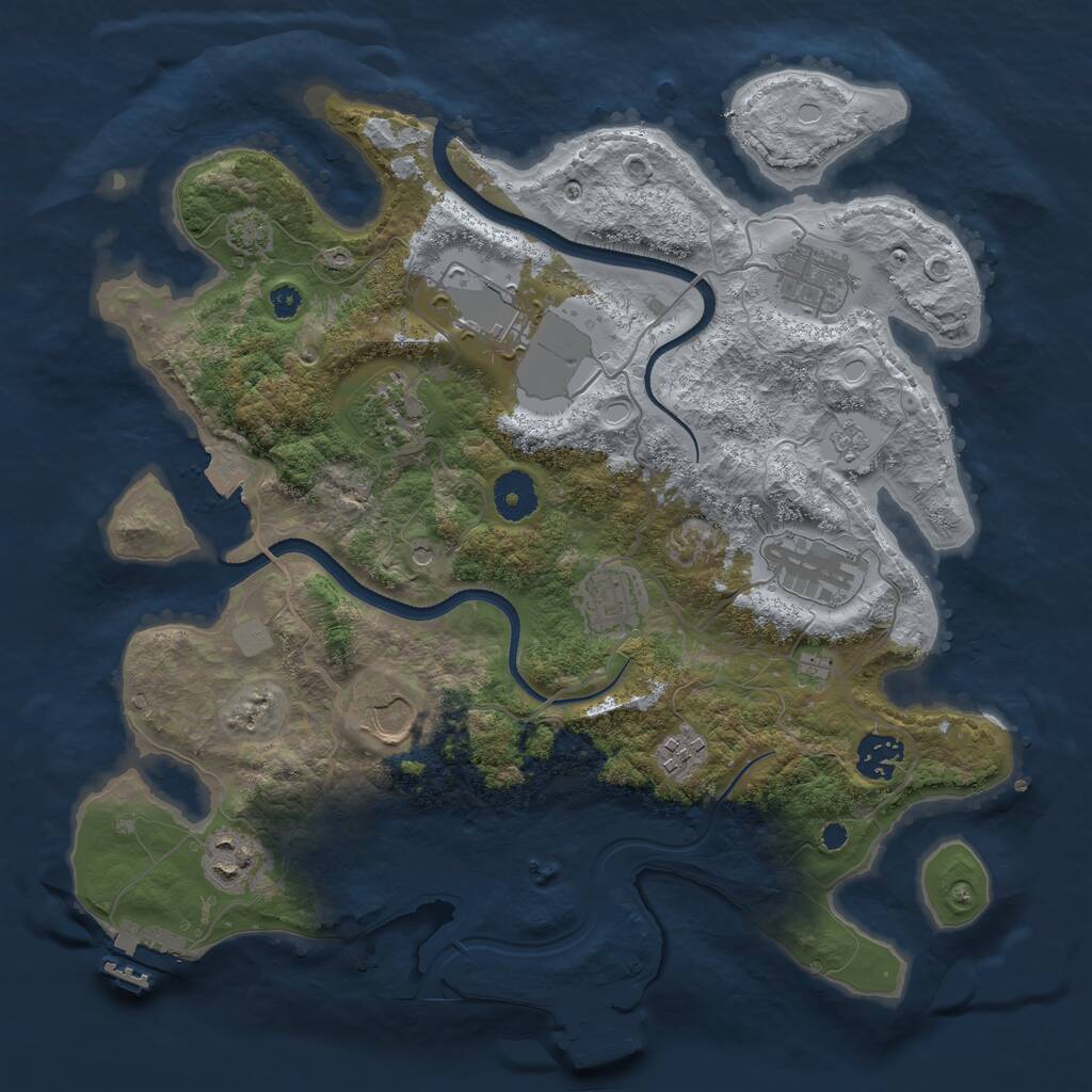Rust Map: Procedural Map, Size: 3500, Seed: 867720806, 15 Monuments
