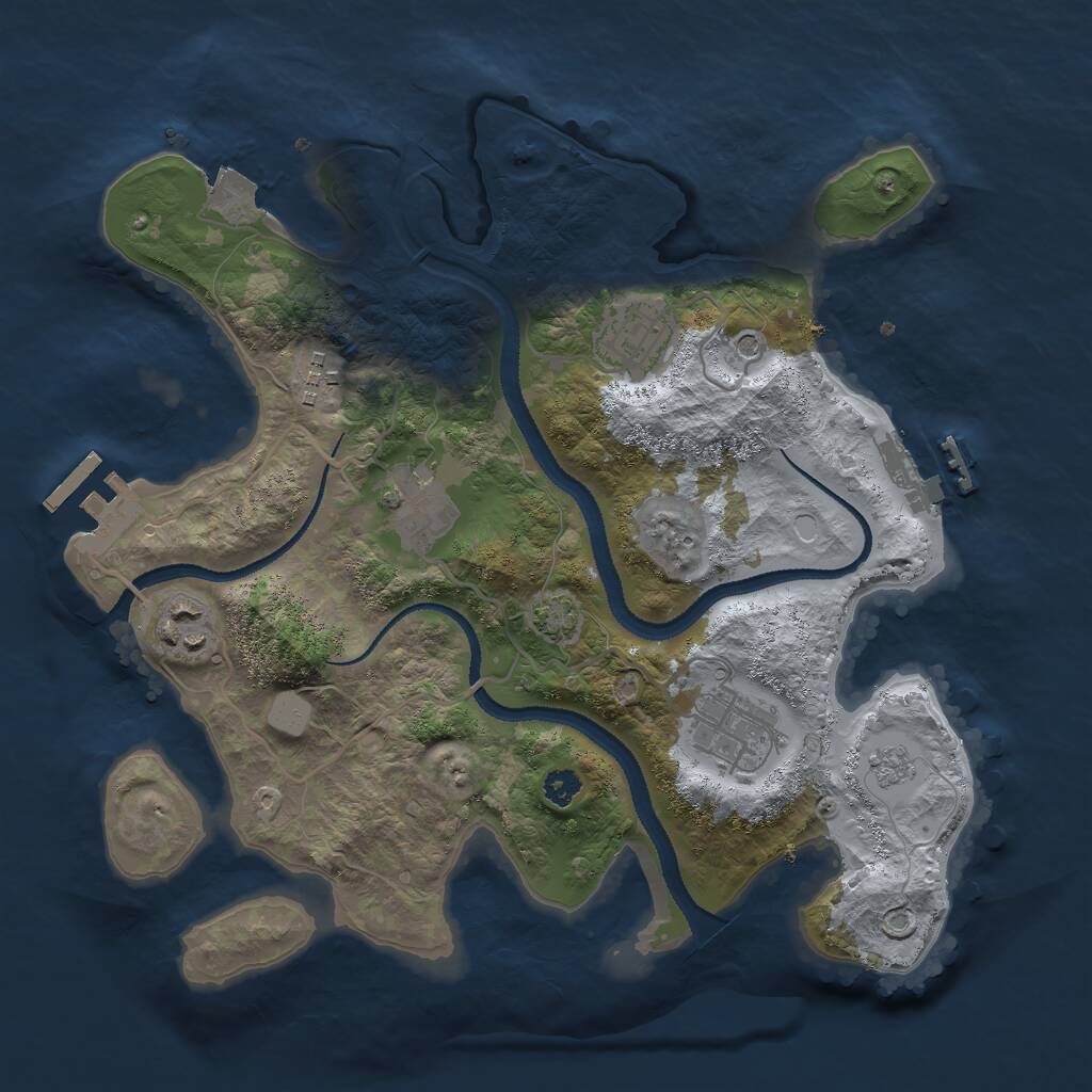 Rust Map: Procedural Map, Size: 3000, Seed: 509820367, 11 Monuments