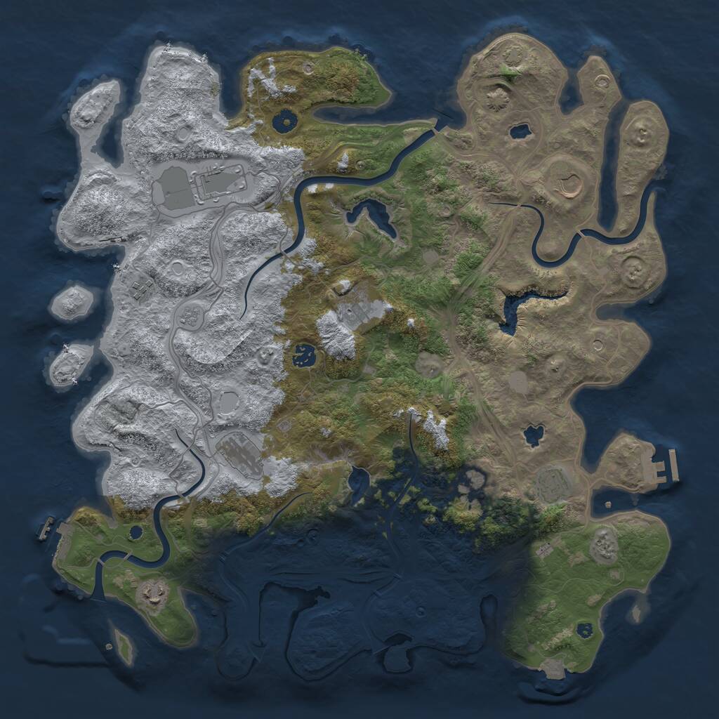 Rust Map: Procedural Map, Size: 4500, Seed: 60618711, 15 Monuments