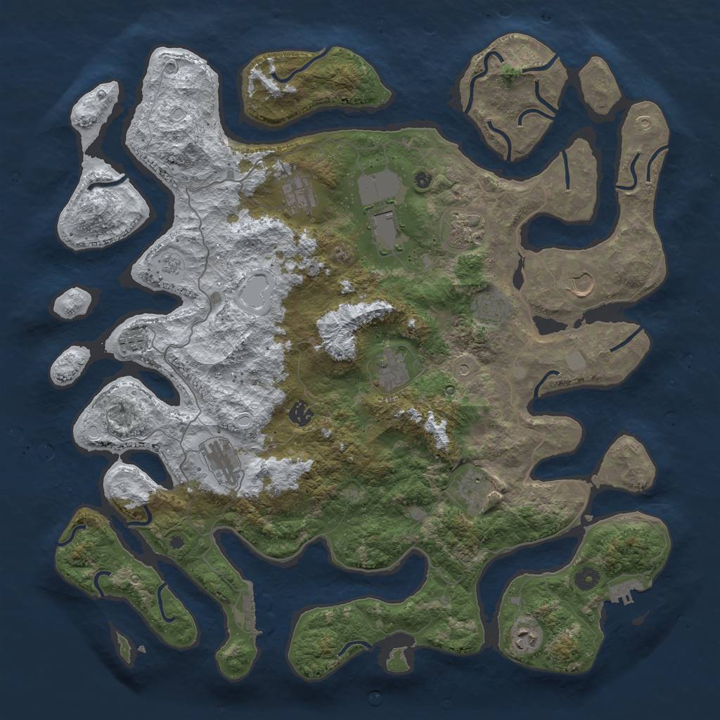 Rust Map: Procedural Map, Size: 4500, Seed: 60618711, 20 Monuments