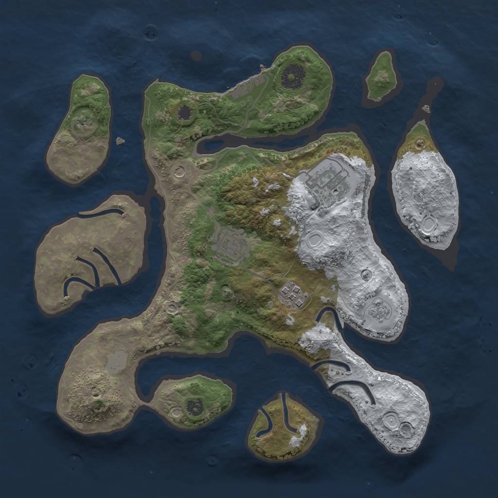 Rust Map: Procedural Map, Size: 3000, Seed: 294111998, 11 Monuments