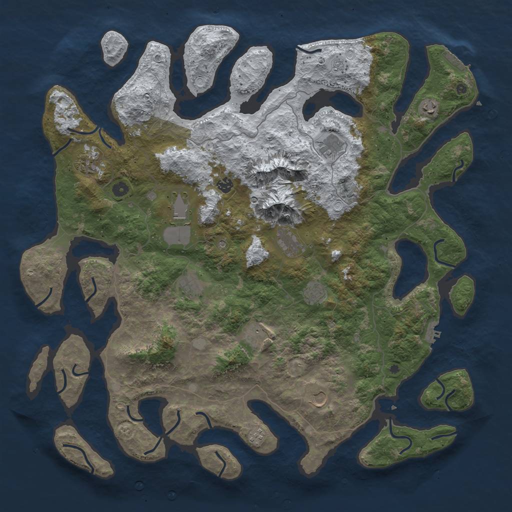 Rust Map: Procedural Map, Size: 5000, Seed: 5353, 20 Monuments