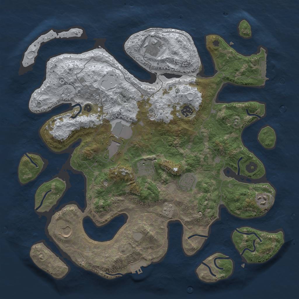 Rust Map: Procedural Map, Size: 4000, Seed: 102034, 17 Monuments