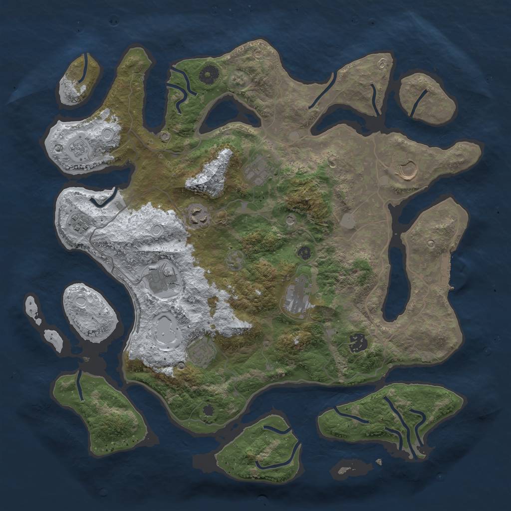 Rust Map: Procedural Map, Size: 4000, Seed: 26111, 16 Monuments