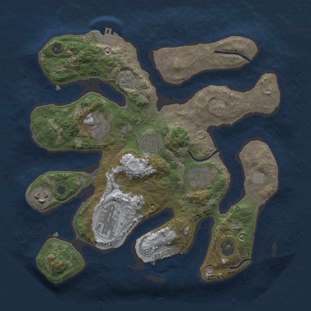 Rust Map: Procedural Map, Size: 3000, Seed: 419167, 13 Monuments