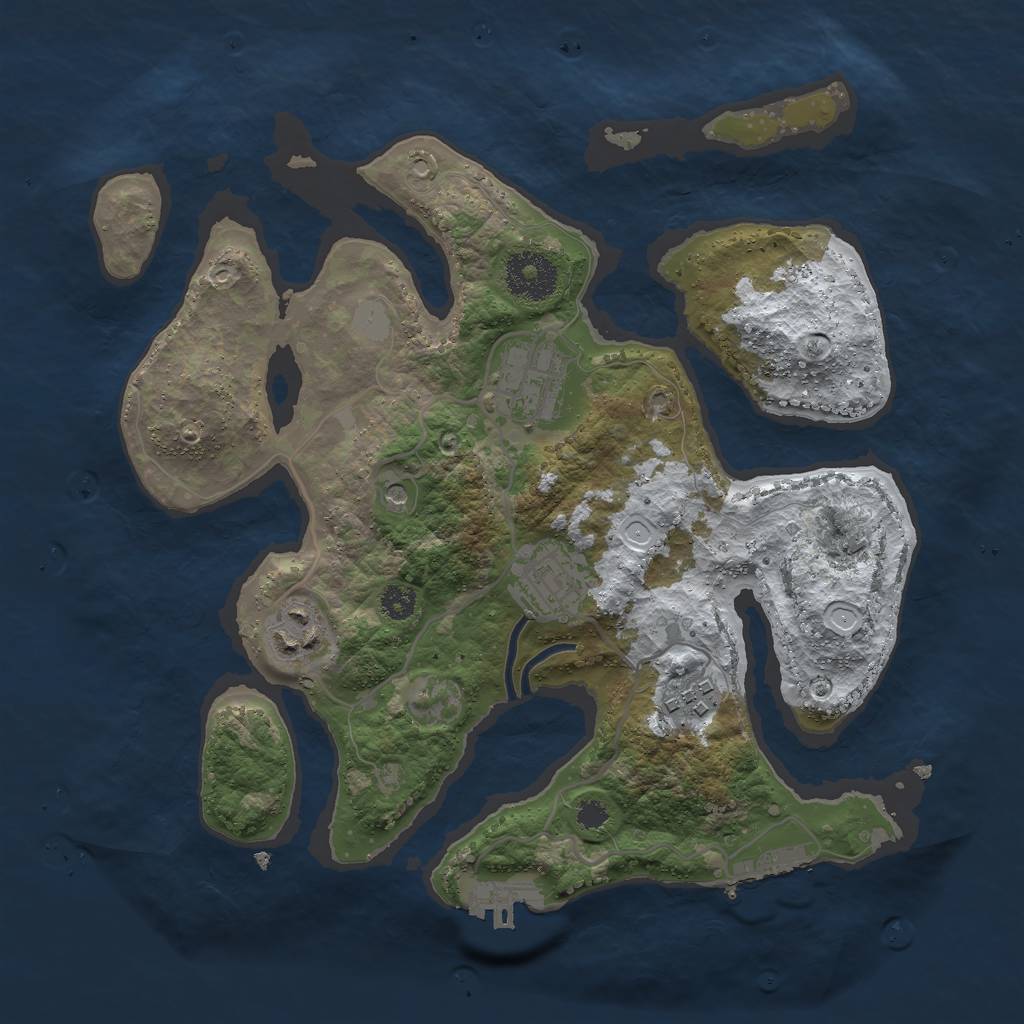 Rust Map: Procedural Map, Size: 3000, Seed: 339423, 12 Monuments