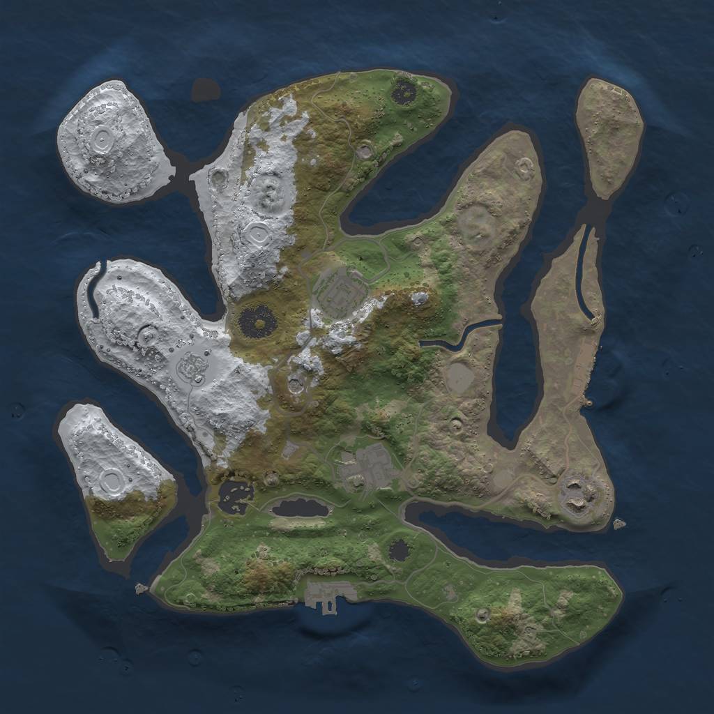 Rust Map: Procedural Map, Size: 3000, Seed: 2309859, 13 Monuments