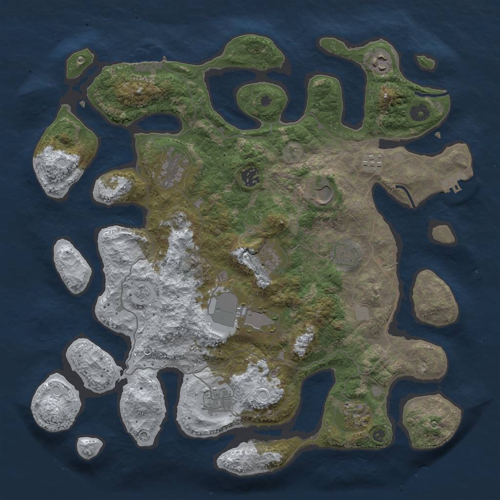 Rust Map: Procedural Map, Size: 4000, Seed: 5974238, 18 Monuments