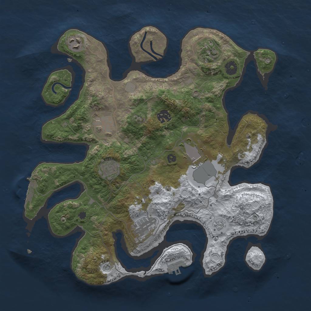 Rust Map: Procedural Map, Size: 3500, Seed: 13, 16 Monuments