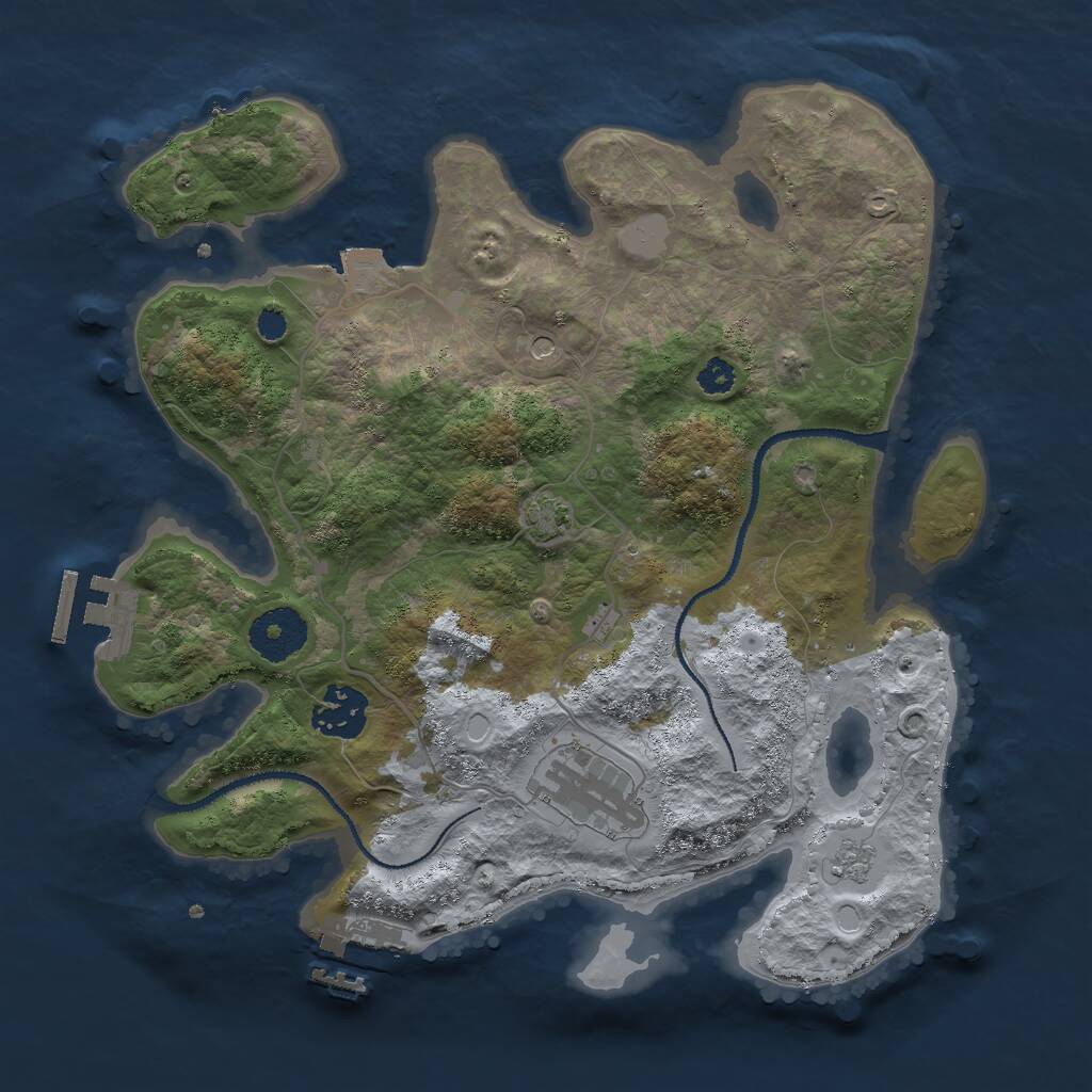 Rust Map: Procedural Map, Size: 3000, Seed: 153574, 8 Monuments