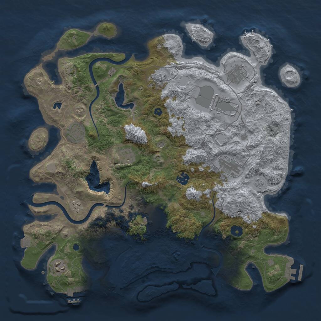Rust Map: Procedural Map, Size: 4000, Seed: 320090916, 16 Monuments