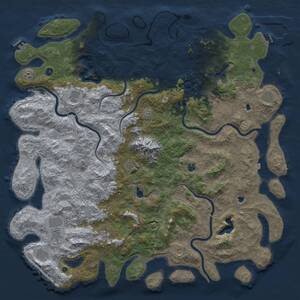 Thumbnail Rust Map: Procedural Map, Size: 6000, Seed: 27, 17 Monuments