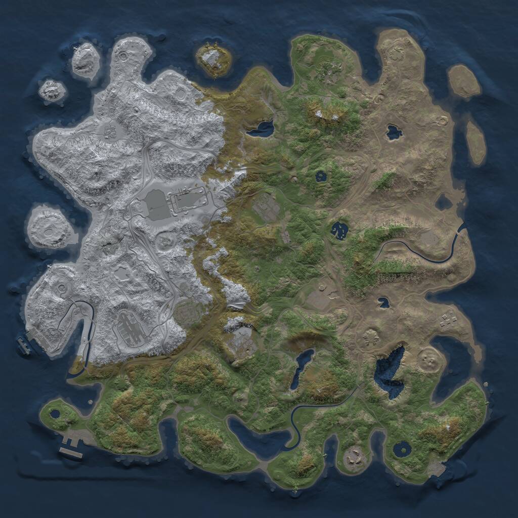Rust Map: Procedural Map, Size: 4500, Seed: 21315820, 16 Monuments
