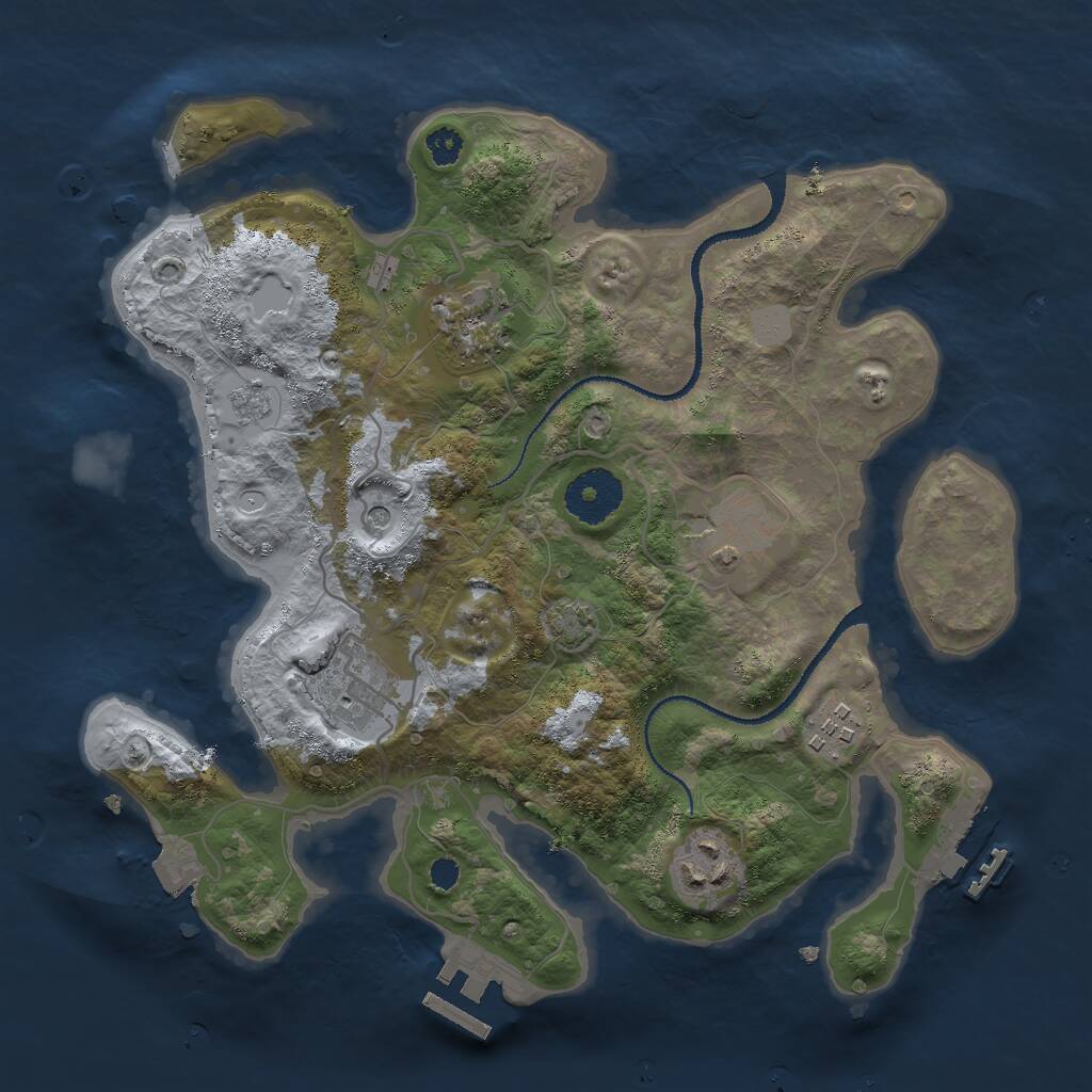 Rust Map: Procedural Map, Size: 3000, Seed: 739329, 11 Monuments
