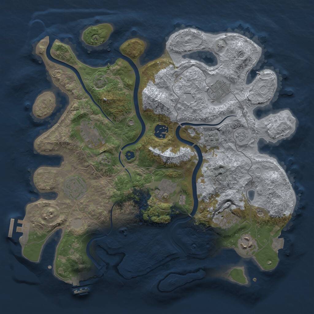 Rust Map: Procedural Map, Size: 3400, Seed: 320090916, 14 Monuments