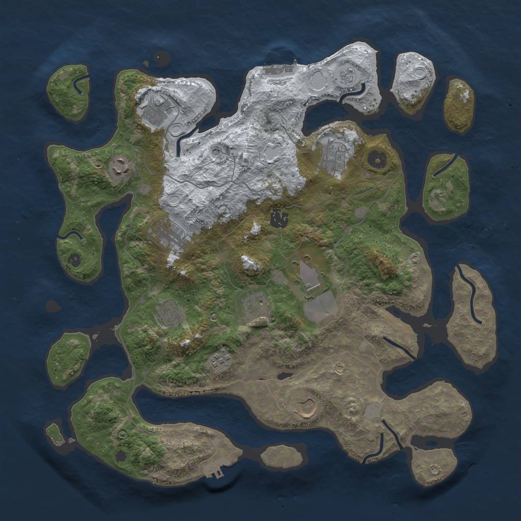 Rust Map: Procedural Map, Size: 4096, Seed: 5, 19 Monuments