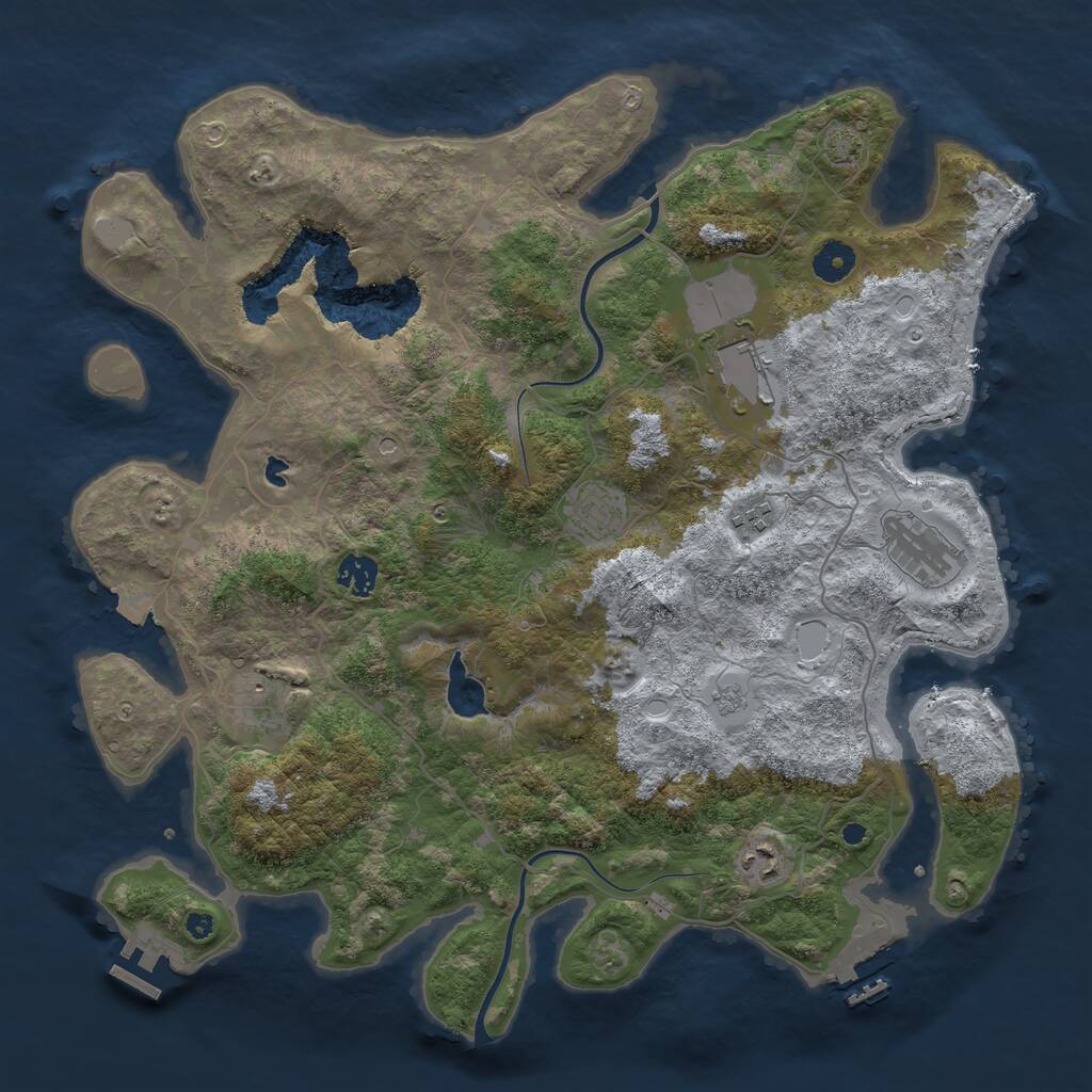 Rust Map: Procedural Map, Size: 4000, Seed: 3851845, 13 Monuments