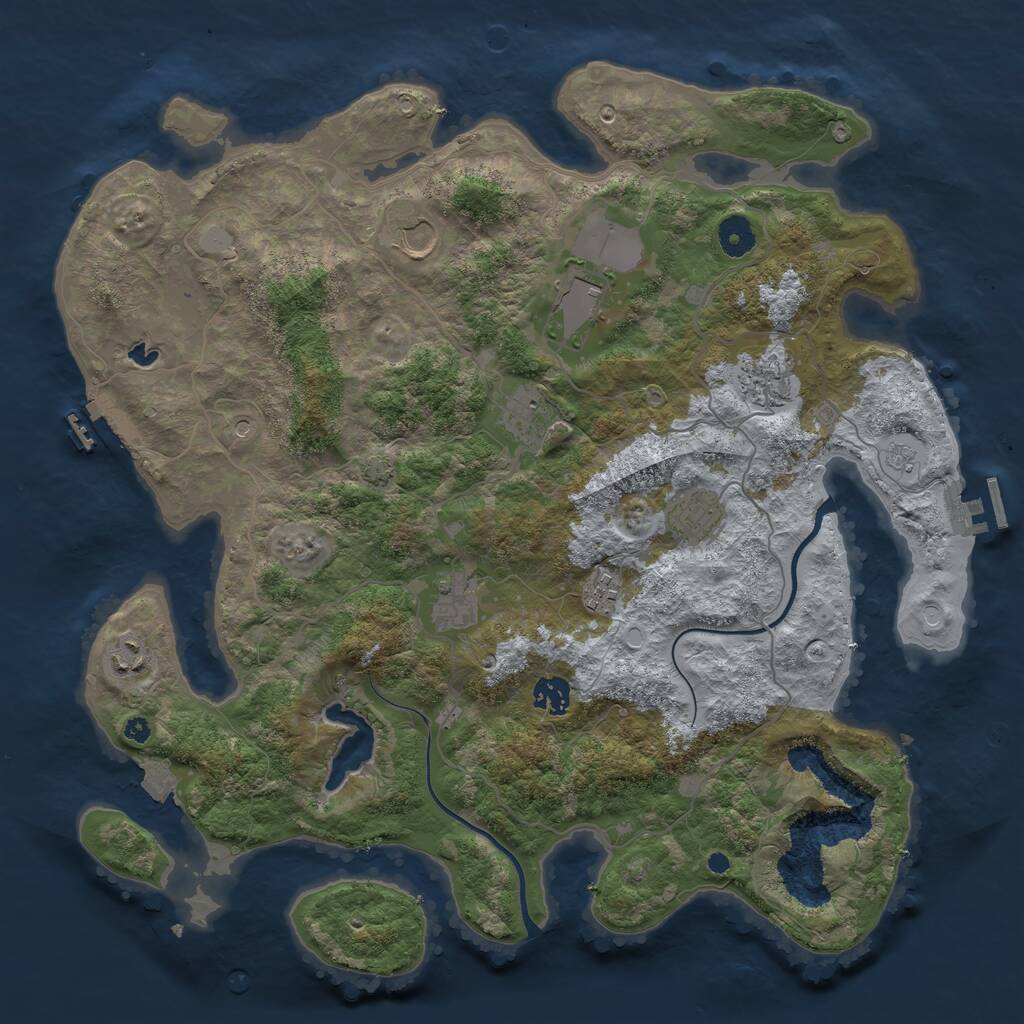 Rust Map: Procedural Map, Size: 4000, Seed: 232152, 15 Monuments