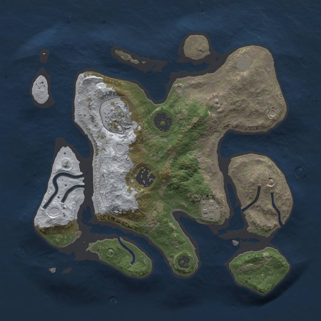 Rust Map: Procedural Map, Size: 2600, Seed: 93614, 8 Monuments