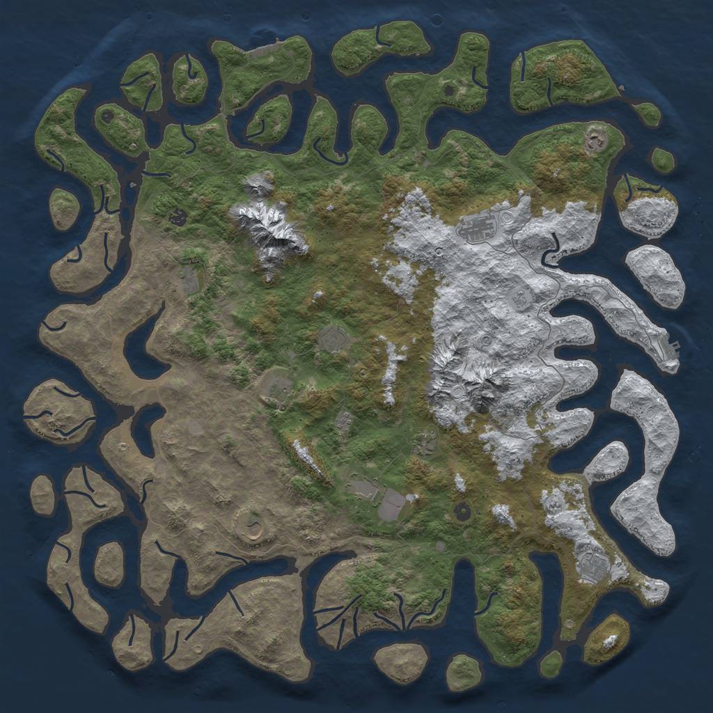 Rust Map: Procedural Map, Size: 6000, Seed: 5123469, 20 Monuments