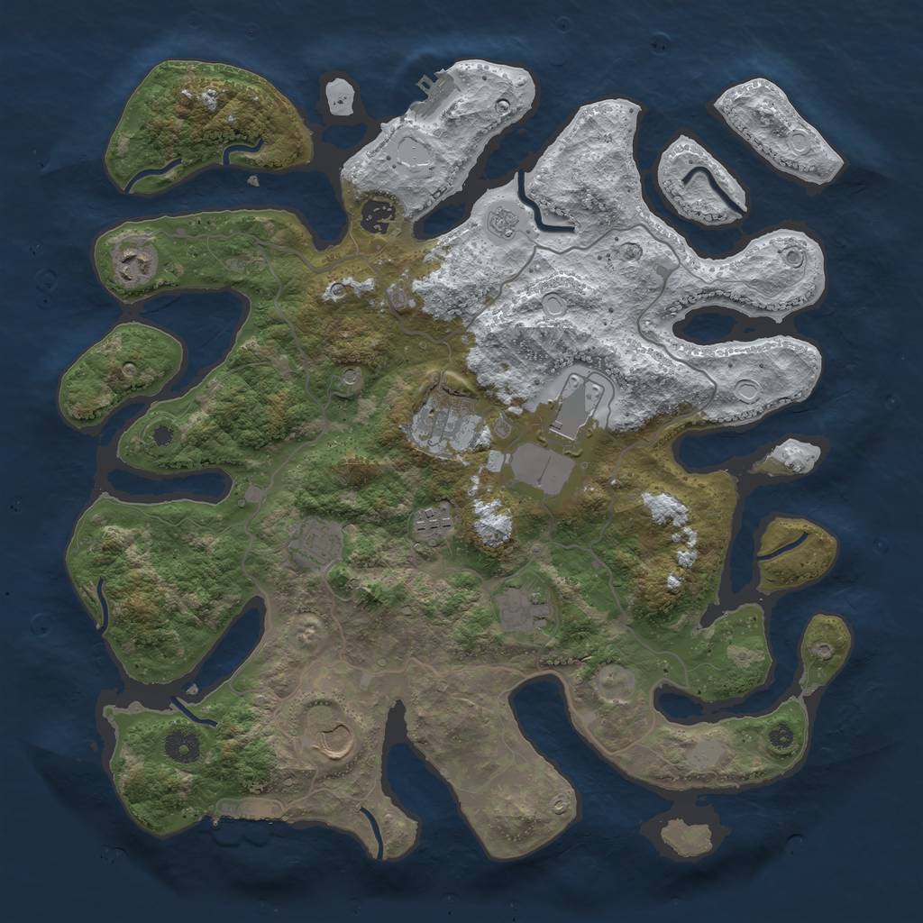 Rust Map: Procedural Map, Size: 4000, Seed: 1255, 17 Monuments
