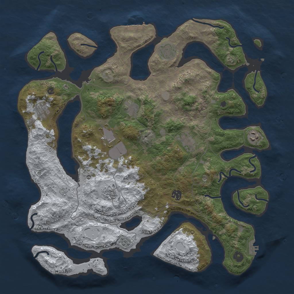 Rust Map: Procedural Map, Size: 4250, Seed: 8734, 18 Monuments